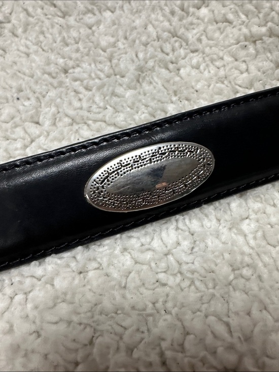 Kingston(?) Leather Western Belt, Silver Tone Ornate Conches, Buckle & Tip 58 main image 6